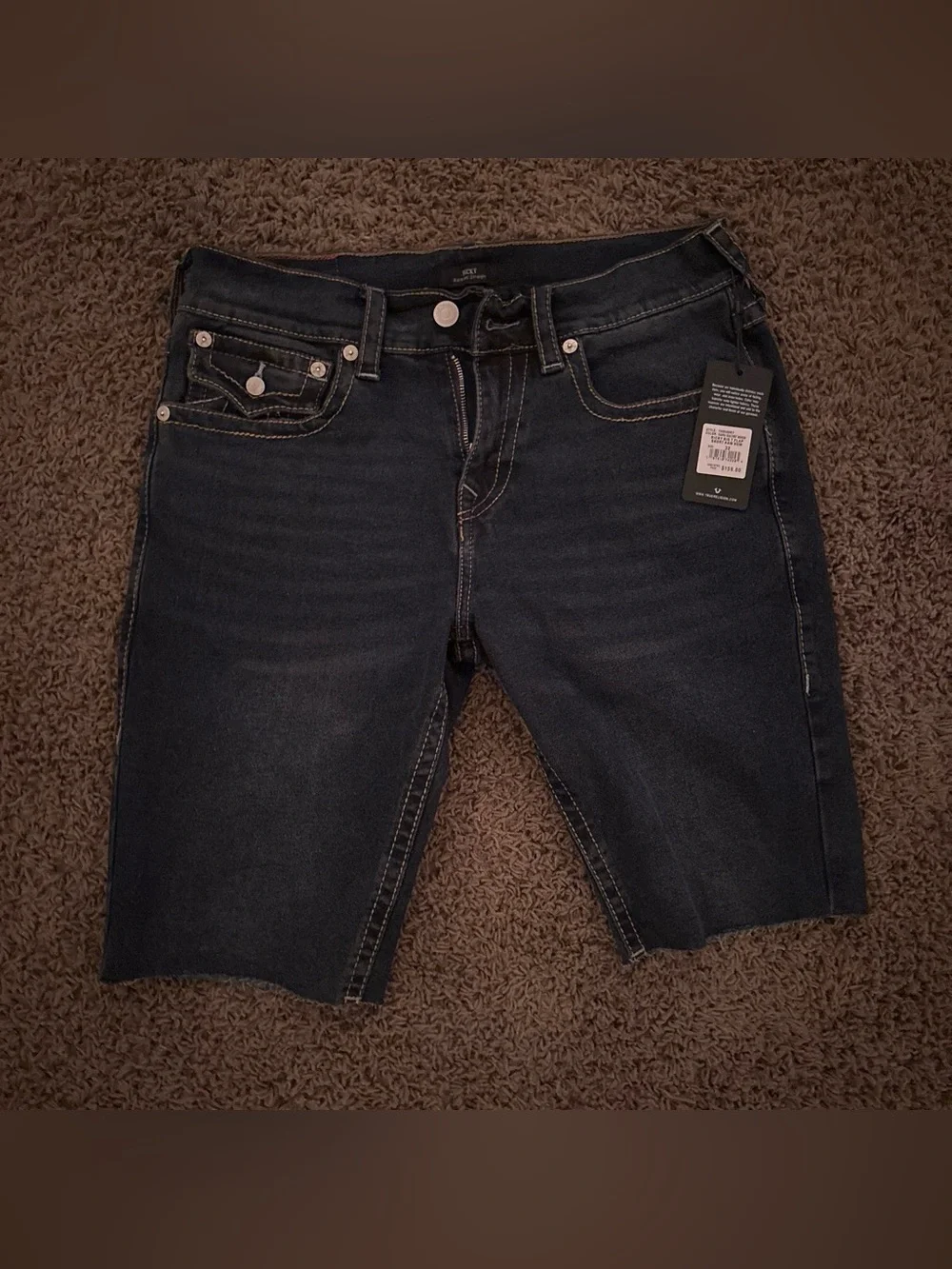 True Religion Dark Blue Slim Men's Denim Shorts. Never Worn,Still Has Tags
